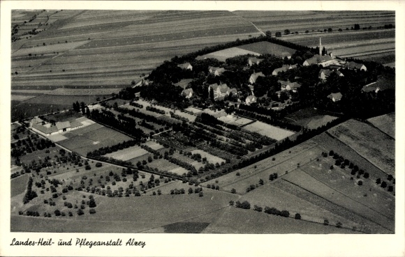 Postcard Alzey in Rheinhessen, state sanatorium, nursing home, aerial photograph