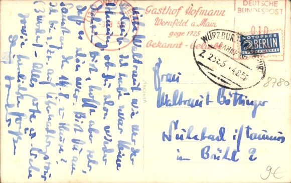 Postcard Wernfeld Gemünden am Main Lower Franconia, general view