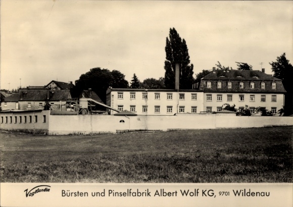 Postcard Wildenau in der Oberpfalz, brush factory, industrial buildings, rural surroundings