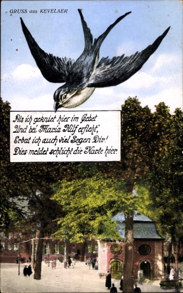 Postcard Kevelaer, Place, Swallow