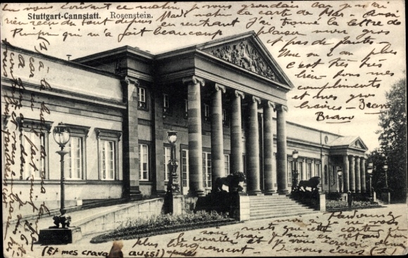 Postcard Cannstatt Stuttgart am Neckar, Rosenstein