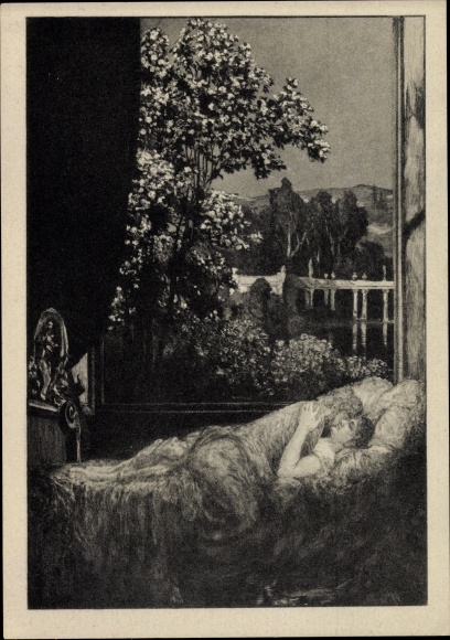 Artist Postcard Klinger, Max, Glück, Eine Liebe