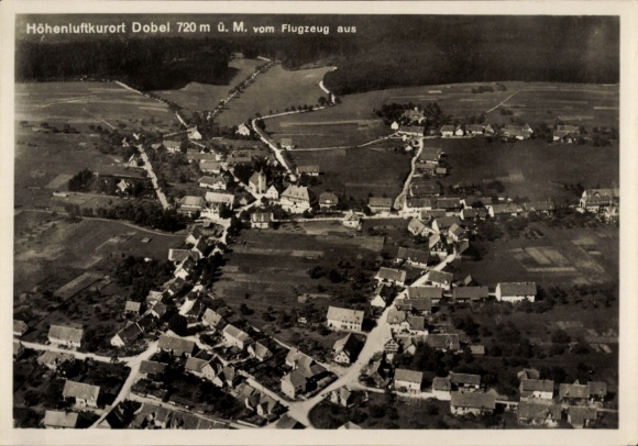 Postcard Dobel in the Black Forest, aerial photograph