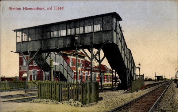 Ak Nieuwerkerk aan den IJssel Zuid-Holland, treinstation