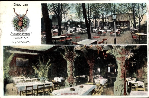 Ak Gößnitz in Thüringen, Gasthof Waidmannsheil