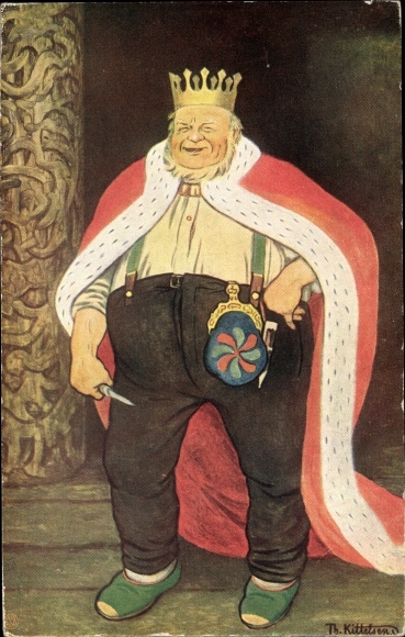 Artist Postcard Kittelsen, Th., The stod kongen