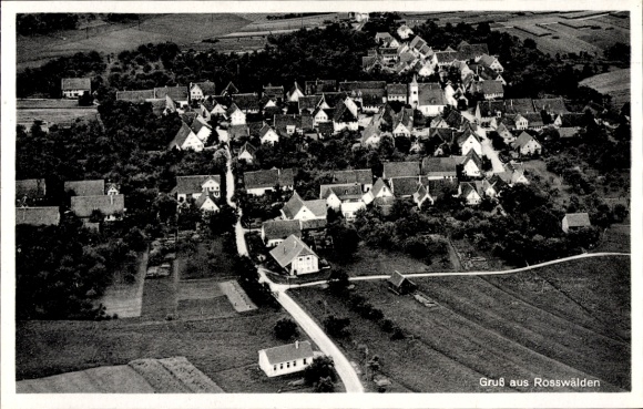 Ak Roßwälden Ebersbach an der Fils, Fliegeraufnahme