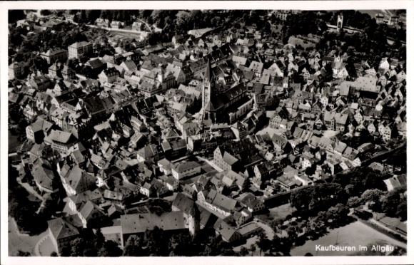 Postcard Kaufbeuren on the Wertach in Swabia, aerial photograph