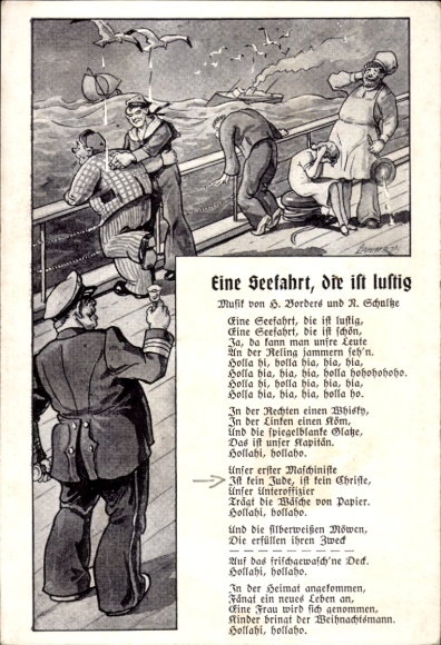 Lied Ak Eine Seefahrt die ist lustig, Seekranke Pasasgiere
