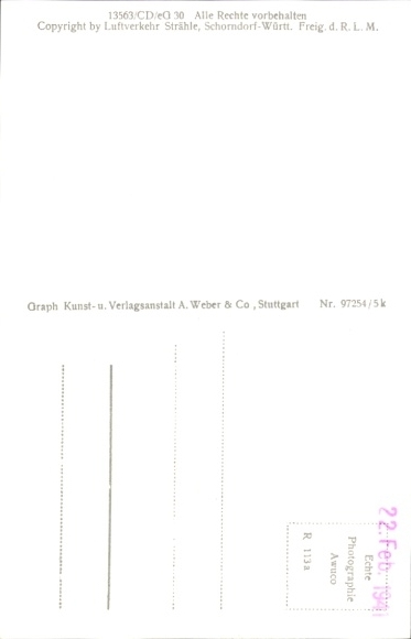 Postcard Herrsching am Ammersee, aerial photograph