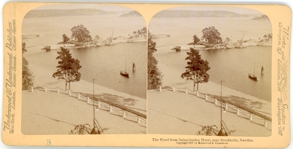 Stereofoto Saltsjöbaden Sweden, The Fjord van Saltsjöbaden Hotel