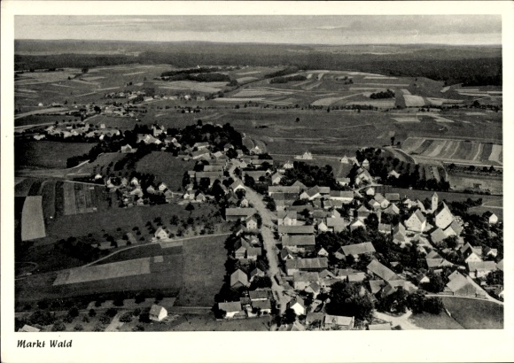 Postcard Markt Wald in Unterallgäu, aerial photograph