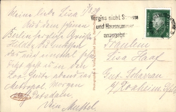 Postcard Berlin Mitte, Palace of the Reich President, portrait of Reich President Paul von Hindenburg