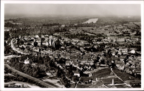Postcard Breisach am Oberrhein, aerial photograph