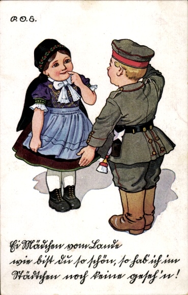 Artist Postcard Engelhard, POE, Oh girl from the country, how beautiful you are