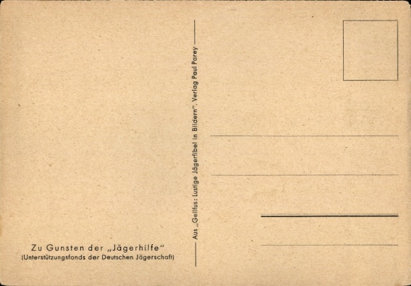 Artist Postcard Geilfus, high seat, trigger safety, hunter falls, weapon not unloaded, hunting accident