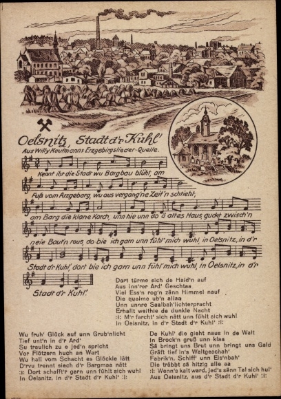 Lied Ak Oelsnitz Erzgebirge, Stadt d'r Kuhl' von Willy Kaufmann