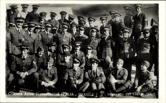 Postcard Crociera Aerea Transatlantiva Italia - Brasile, Grupo del Transvolatori