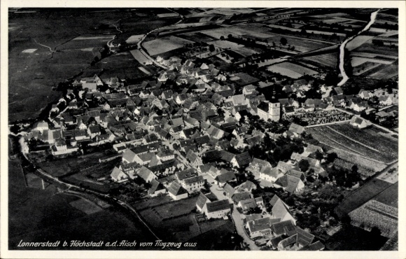 Postcard Lonnerstadt in Upper Franconia Middle Franconia, aerial photograph