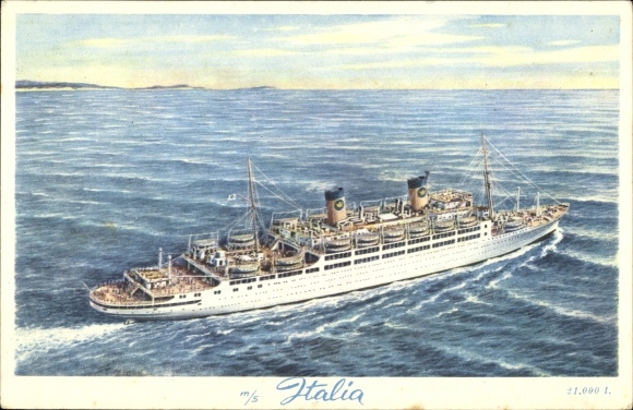 Ak Passagierschiff MS Italia, Home Lines