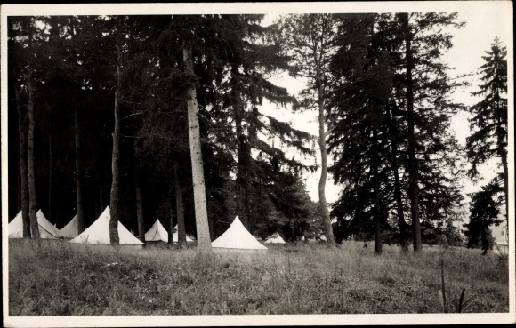 Photo Postcard Saal on the Danube, HJ, tent camp of the Hitler Youth