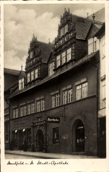 Ak Saalfeld an der Saale Thüringen, Stadt-Apotheke