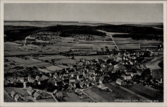 Postcard Althengstett in Baden Württemberg, aerial photograph