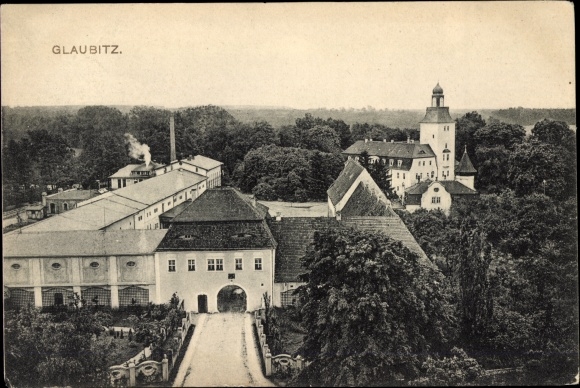 Postcard Glaubitz on the Elbe, Manor with Castle