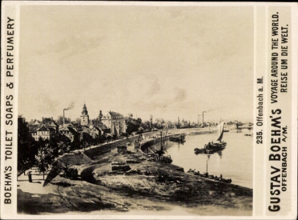 Photo Offenbach am Main Hessen, Gustav Boehm's journey around the world, advertising Boehm's Toilet Soaps