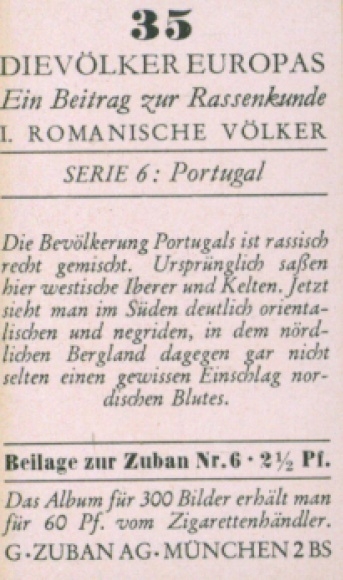 Collector's picture The peoples of Europe, a contribution to racial science, 35 Portuguese farmer's wife