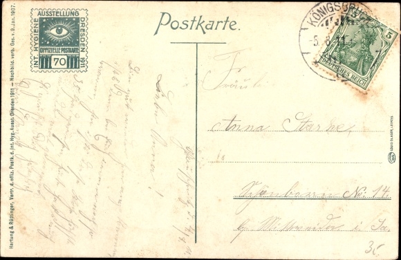 Ansichtkaart Dresden, Internationale Hygiëne Tentoonstelling 1911, Zwitsers Paviljoen