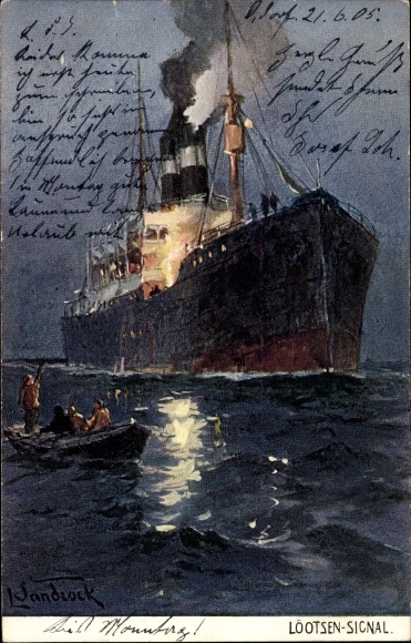 Artist PC Sandcock, Lootsen Signal, Lotsen, steamship