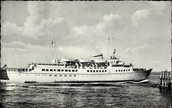 Ansichtkaart Cuxhaven in Nedersaksen, scheepswapen van Hamburg, HADAG