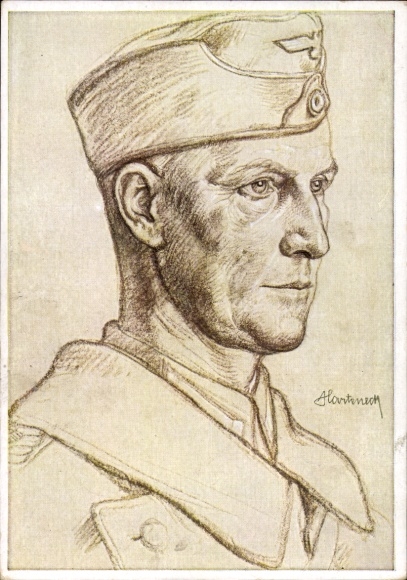 Artist Postcard Willrich, Wolfgang, portrait of a general staff officer, men of the Western Front, VDA 1 6 3