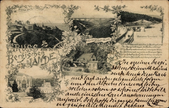 Passepartout Postcard Remscheid in the Bergisches Land, detailed views