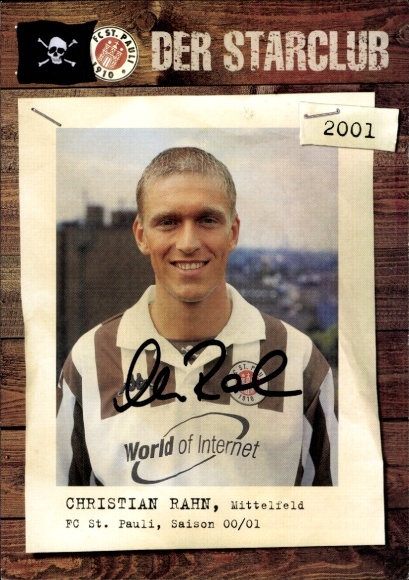 Autogrammkarte Fußballer Christian Rahn, FC St. Pauli, Autogramm
