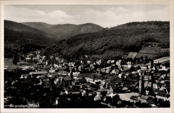 Postcard Bad Bergzabern on the Palatinate Wine Route, aerial photograph