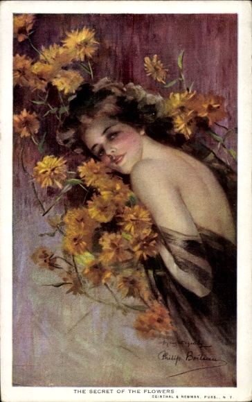 Kunstenaarskaart Boileau, Philip, Het geheim van de bloemen, Het geheim van de bloemen