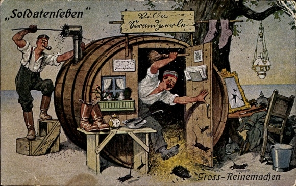 Kunstenaar Ak Thiele?, Arthur, Soldatenleven, Grote schoonmaak, Villa Strandperle