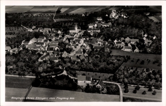 Postcard Ringingen Erbach in Württemberg, aerial photograph