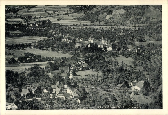 Postcard Untersteinbach Pfedelbach in Württemberg, aerial photograph