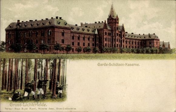 Postcard Berlin Steglitz Groß Lichterfelde, Guard Rifle Barracks