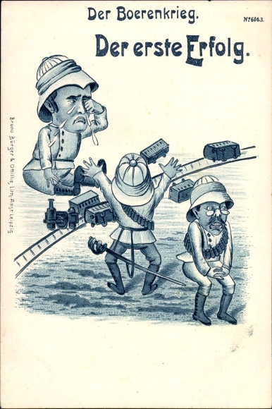Chromo-Litho The Boer War, The First Success, Toy Train, Caricature