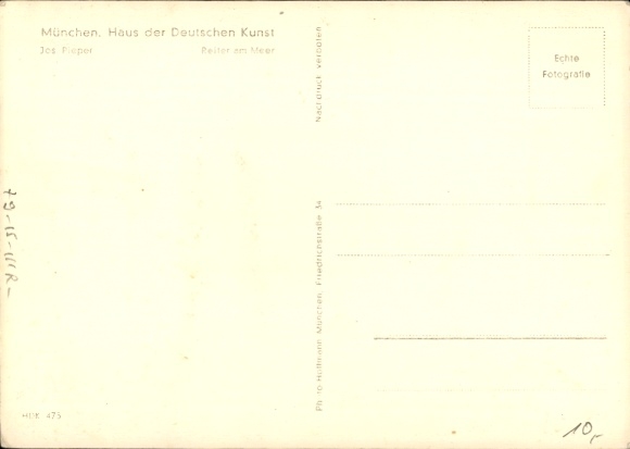 Artist PC Pieper, Jos., Reiter am Meer, HDK 475