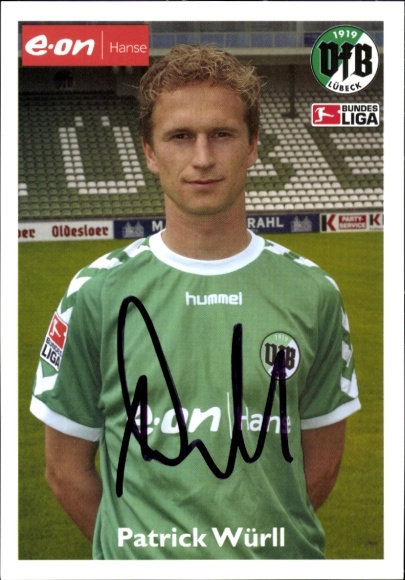 Autograph card footballer Patrick Würll, VfB Lübeck, autograph