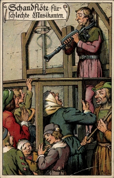 Artist Postcard Jodolfi, Shame Flute for Bad Musicians