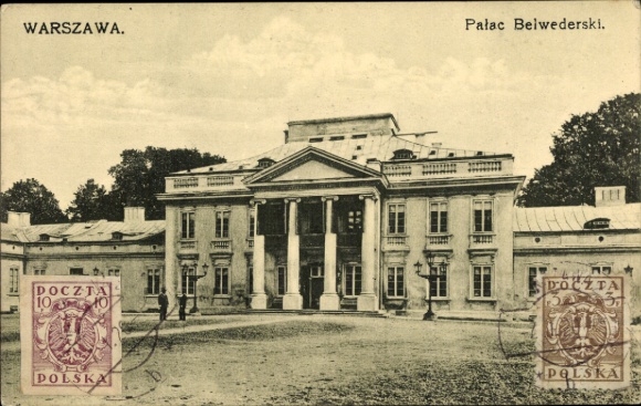 Postcard Warszawa Warsaw Poland, Palac Belwederski