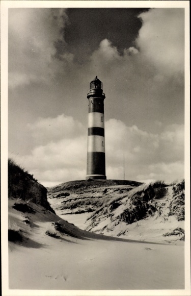 Postcard Insel Amrum in North Friesland, lighthouse