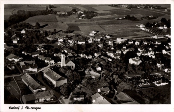Postcard Bad Endorf in Chiemgau Upper Bavaria, aerial photograph