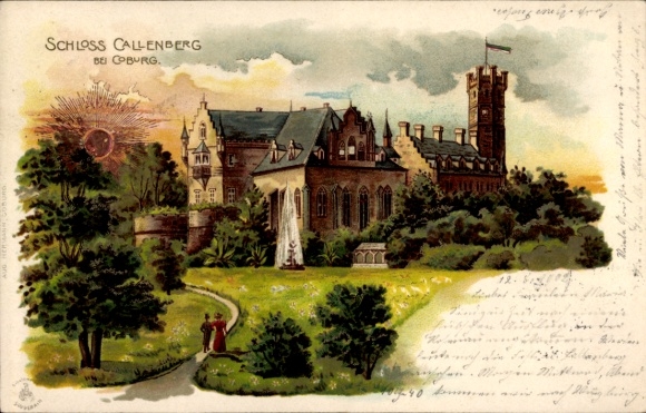 Chromo-Litho Coburg in Upper Franconia, Callenberg Castle